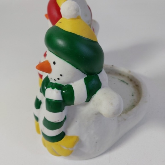 PartyLite P0476 Two Snowman Pillar Candle Holder Christmas Decoration - Picture 6 of 6